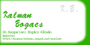 kalman bogacs business card