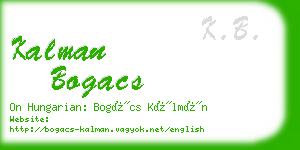 kalman bogacs business card